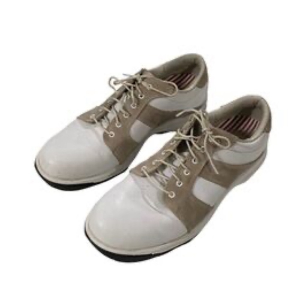 FootJoy Contour Series Golf Shoes Leather Saddle Toe Soft Spikes Cleats Size 7